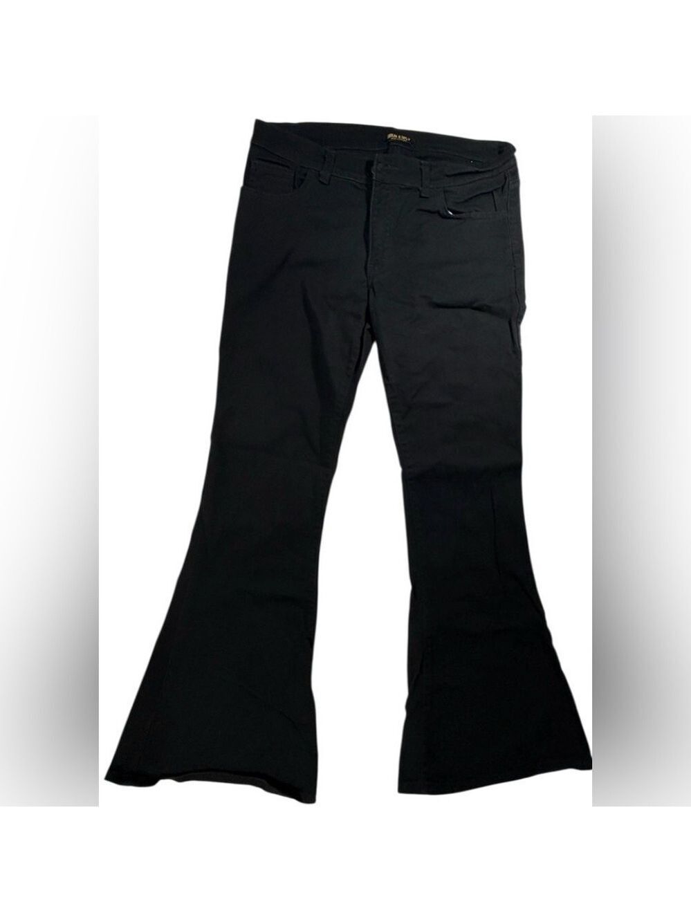 Run & Fly Black Bell Bottom Jeans Black Sz34/16